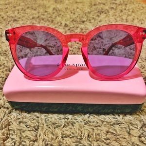 Kate Spade Alexus Crystal Pink Round Sunglasses